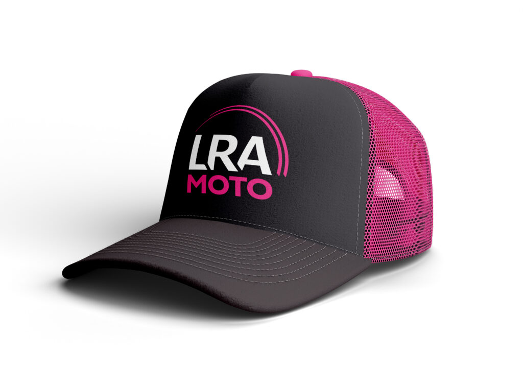 LRA Moto merchandise in our signature magenta and black