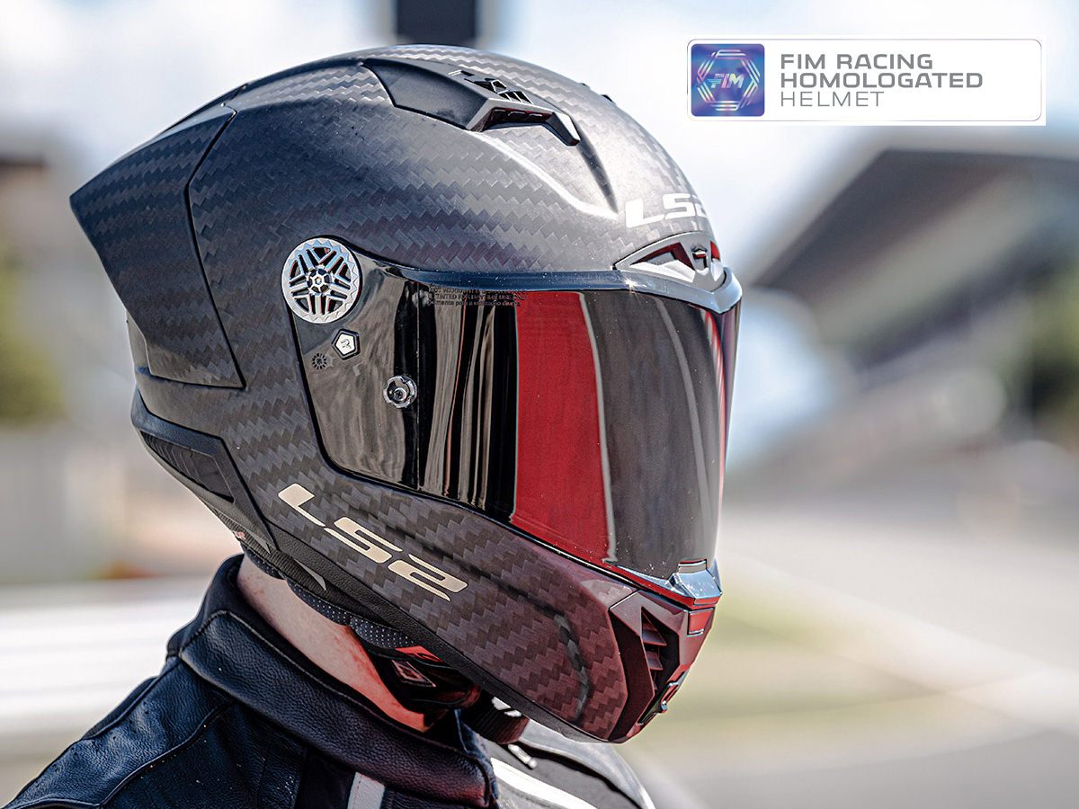 LS2 GP Pro FIM homologated carbon race helmet FF805 available at NG Road Racing rounds from LRA Moto